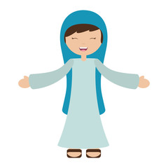 virgin mary character isolated icon