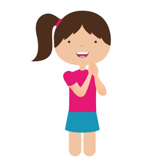 cute little girl isolated icon