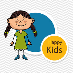 girl kids happy icon vector illustration graphic