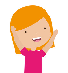 cute little girl isolated icon