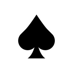 Playing card spade suit flat icon