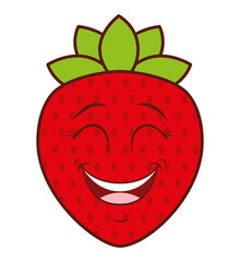 fruit character face isolated icon