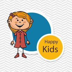 girl kids happy icon vector illustration graphic
