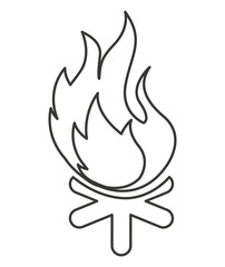 campfire flame wood icon