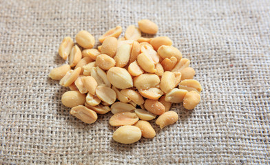 Peanuts on a burlap