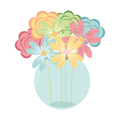 mason jar with flower deoration