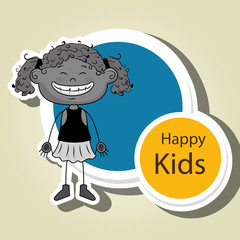 girl kids happy icon vector illustration graphic