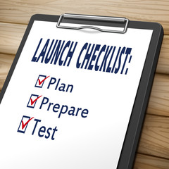 launch checklist clipboard