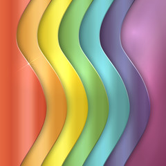 Vector abstract background with rainbow curve lines