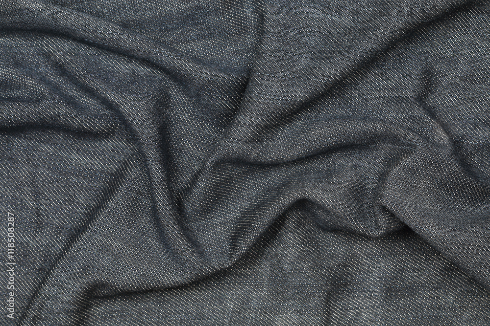Poster crumpled jeans texture for pattern and background
