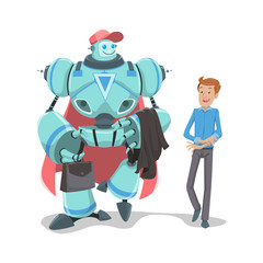 robot and business man