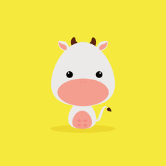 Fototapeta premium Cute Cartoon Wild cow