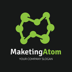 Marketing Logo, Atom logo template.