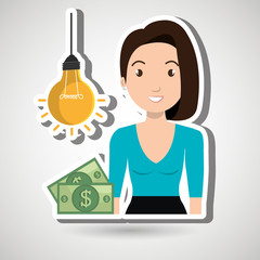 woman money idea vector illustration graphic eps 10