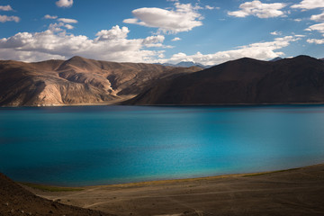 Pangong Lake in Kashmir, Leh, Ladakh, India.