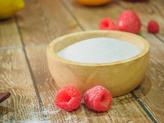 raspberries and sugar