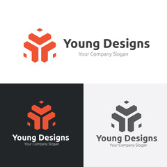 Obraz premium Young Design Studio Logo,Abstract logo,media design logo template.