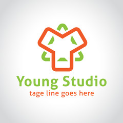 Young Design Studio Logo,Abstract logo,media design logo template.
