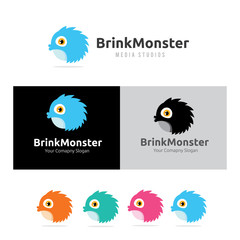 Monster logo, Brink Monster logo,bird logo template.