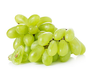 green grapes isolated on the white background