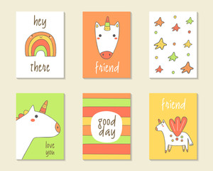 Cute doodle birthday, party, baby shower cards