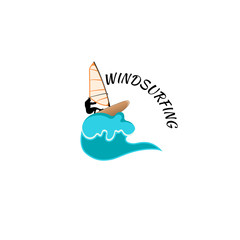 windsurfing logo vector illustration