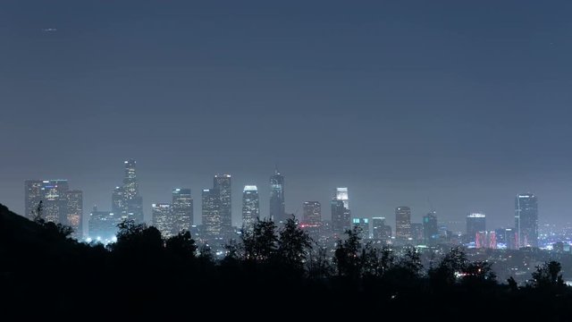 Los Angeles Skyline 69 Night Time Lapse Griffith Park 