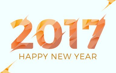 2017 Happy New year vector illustration background design. Modern frozen theme