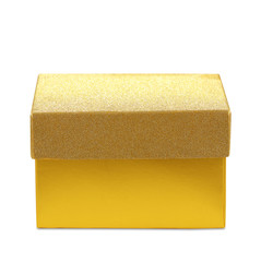gold gift box. isolated on white