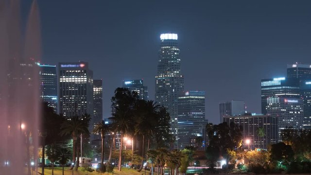 Los Angeles Skyline 75 Night Time Lapse Echo Park