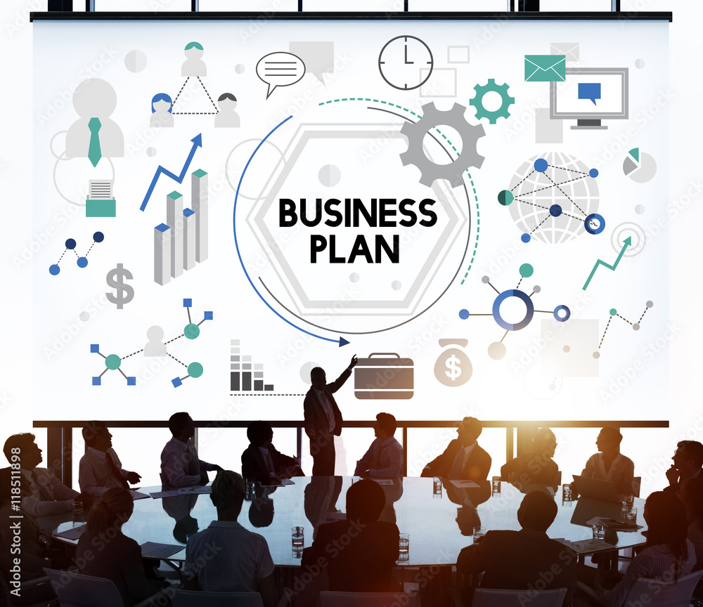 Wall mural Business Plan Marketing Strategy Vision Planning Concept - Wall murals