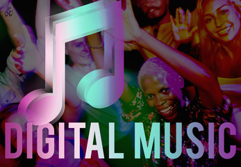 Digital Music Streaming Online Entertainment Media Concept