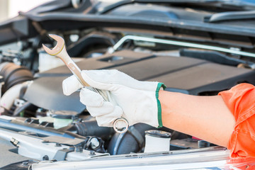 Fototapeta premium Maintenace checking car