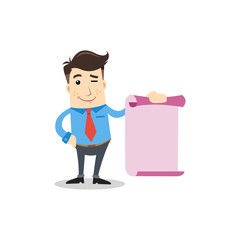 business man with purple paper