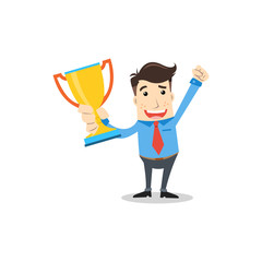 business man with trophy