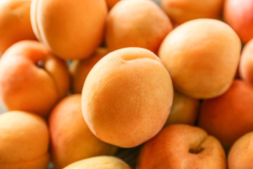 Fresh juicy apricots background