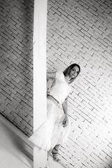Girl sit on stairs