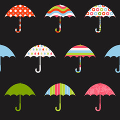 Obraz premium Pretty Umbrellas Cute Colorful Childish Seamless Pattern