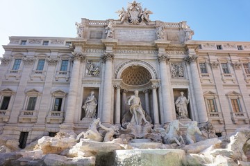 Trevi Fountain or Fontana di Trevi : Famous tourist attraction in Rome, Italy