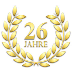 Lorbeerkranz. Gold. 26 jahre 