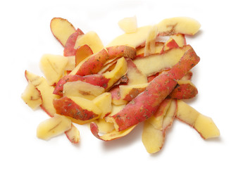 Peels of fresh potato
