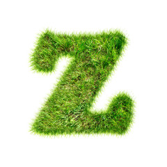 Capital latin letter of green grass