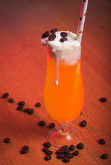 Pumpkin cocktail, straws with stars,