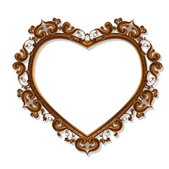 frame in the shape of heart for picture or photo