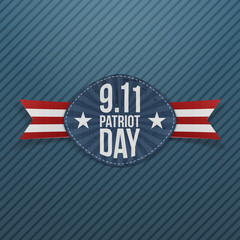 Patriot Day 9-11 Emblem with Ribbon