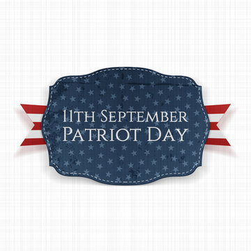 Patriot Day - 11th September Label with Ribbon
