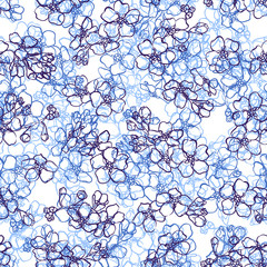 Blue forget-me-not seamless pattern