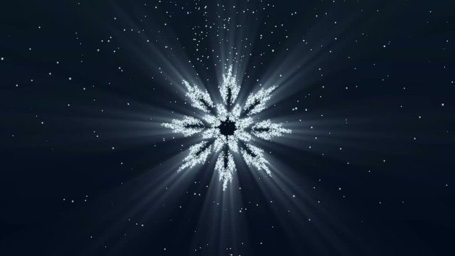 Снежинка нарисованная от руки на снежном фоне.