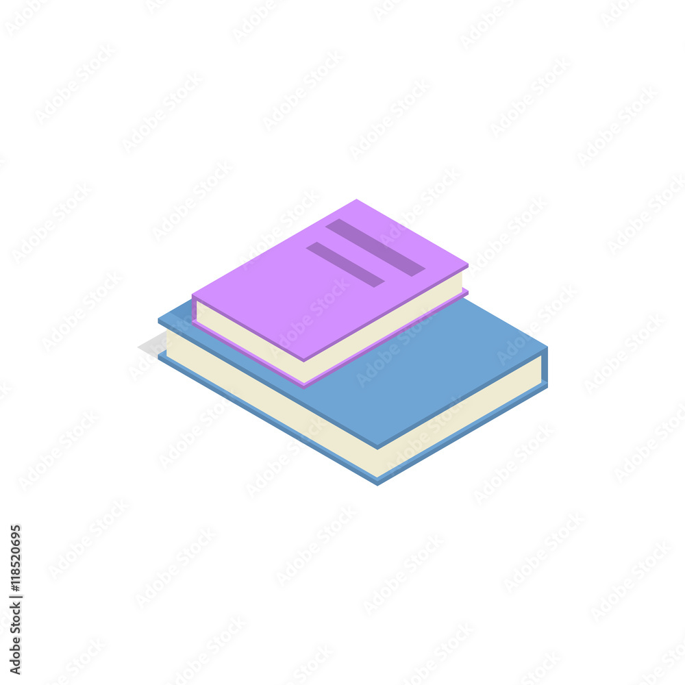 Aufkleber stack of two books icon in isometric 3d style on a white background