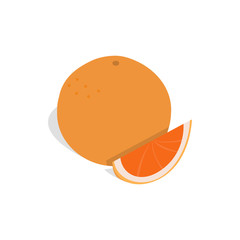 Grapefruit icon in isometric 3d style on a white background